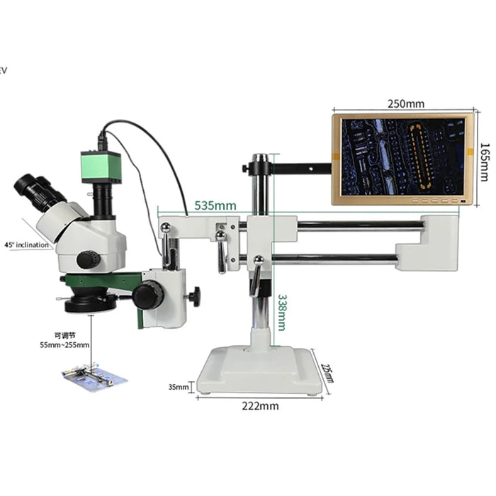 BEST BST-X7 Trinocular Stereoscopic Microscope Universal Bracket Mobile Phone Maintenance Microscope - 7