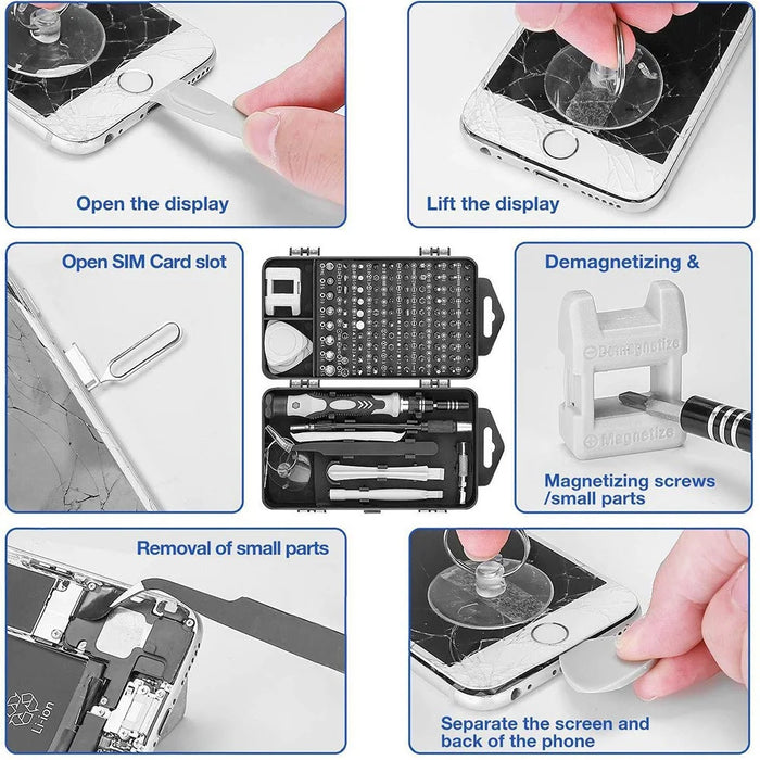 122-in-1 Precision Screwdriver Set Multi Function Electronics Mobile Phone Repair Tool Kit - 3