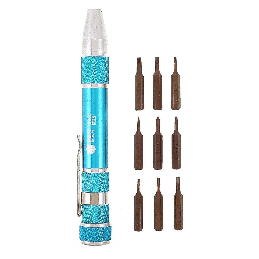 BEST BST-927 9 in 1 S2 Precision Magnetic Aluminum Alloy Handle Pen Screwdriver Bit Set - 1