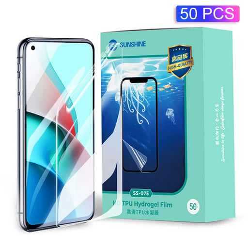 SUNSHINE SS-075 50Pcs/Pack 4K Ultra Clear Flexible Hydrogel Protective Film for SS-890 Cutting Machine, Front/Rear Phone Protective Film for All Mobile Phones - 1