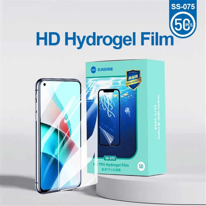 SUNSHINE SS-075 50Pcs/Pack 4K Ultra Clear Flexible Hydrogel Protective Film for SS-890 Cutting Machine, Front/Rear Phone Protective Film for All Mobile Phones - 3