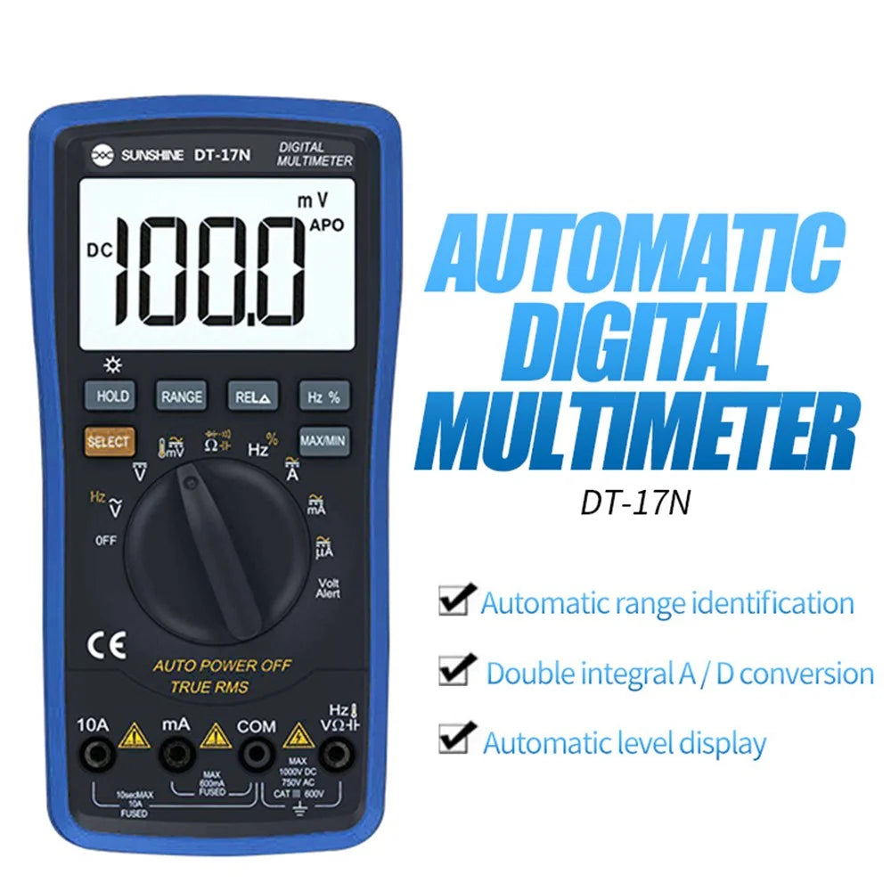 SUNSHINE DT-17N Auto Range High Precision Automatic Digital Multimeter LCD Display Instrument Tester for Repair Tools - 4