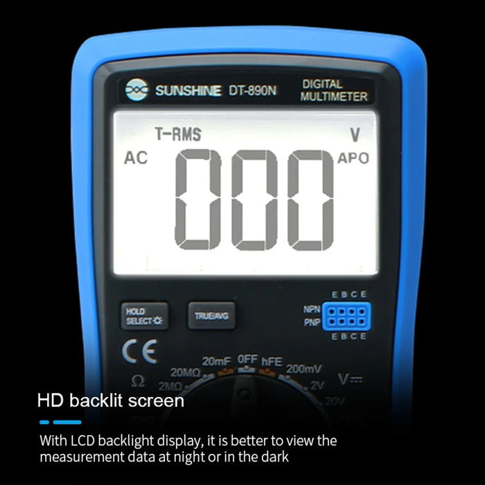 SUNSHINE DT-890N High Precision Digital Multimeter Overload Protection LCD Display Instrument Tester for Repair Tools - 4