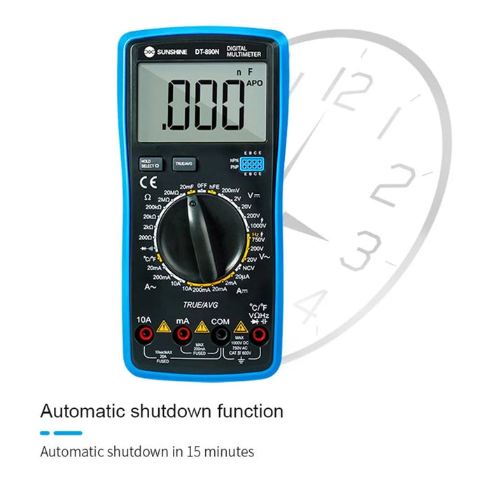 SUNSHINE DT-890N High Precision Digital Multimeter Overload Protection LCD Display Instrument Tester for Repair Tools - 6