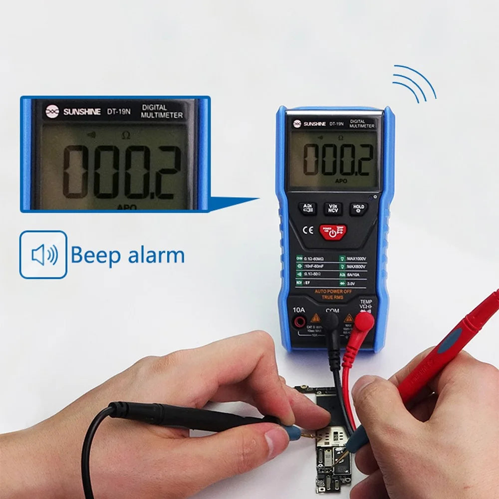 SUNSHINE DT-19N Mini Multimeter Fireproof ABS Pocket Size Instrument Tester with LCD Display for Repair Tools - 4