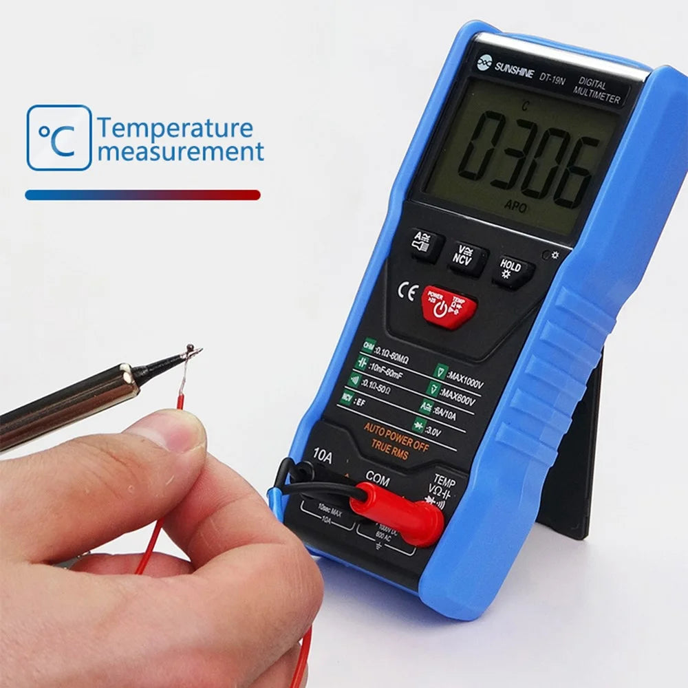SUNSHINE DT-19N Mini Multimeter Fireproof ABS Pocket Size Instrument Tester with LCD Display for Repair Tools - 7