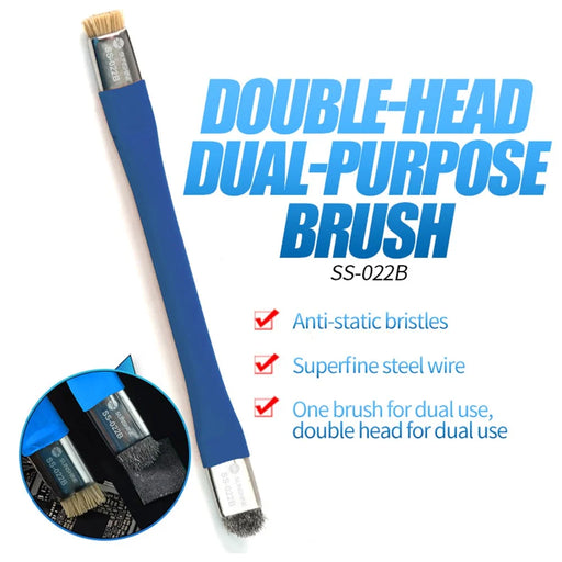 SUNSHINE SS-022B Double Head Brush Anti-Static Motherboard PCB Cleaning Brush Mobile Phone Repair Tool - 2
