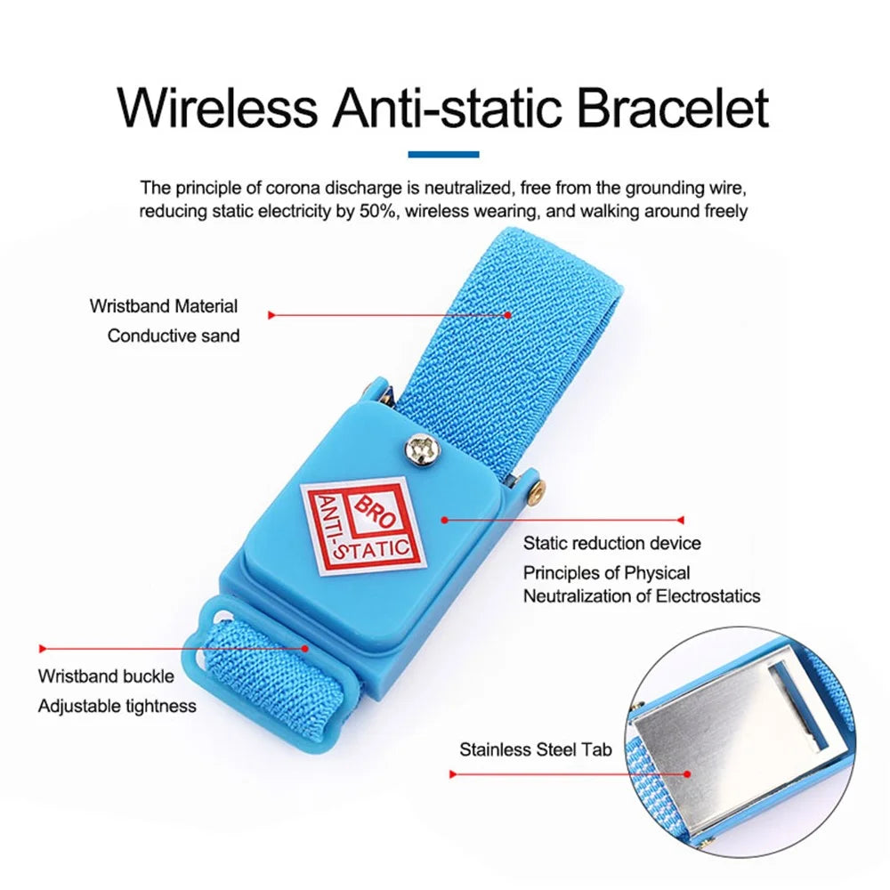 SUNSHINE Cordless Wireless Adjustable Anti-Static Bracelet Wrist Band for Electronics Repair - 3