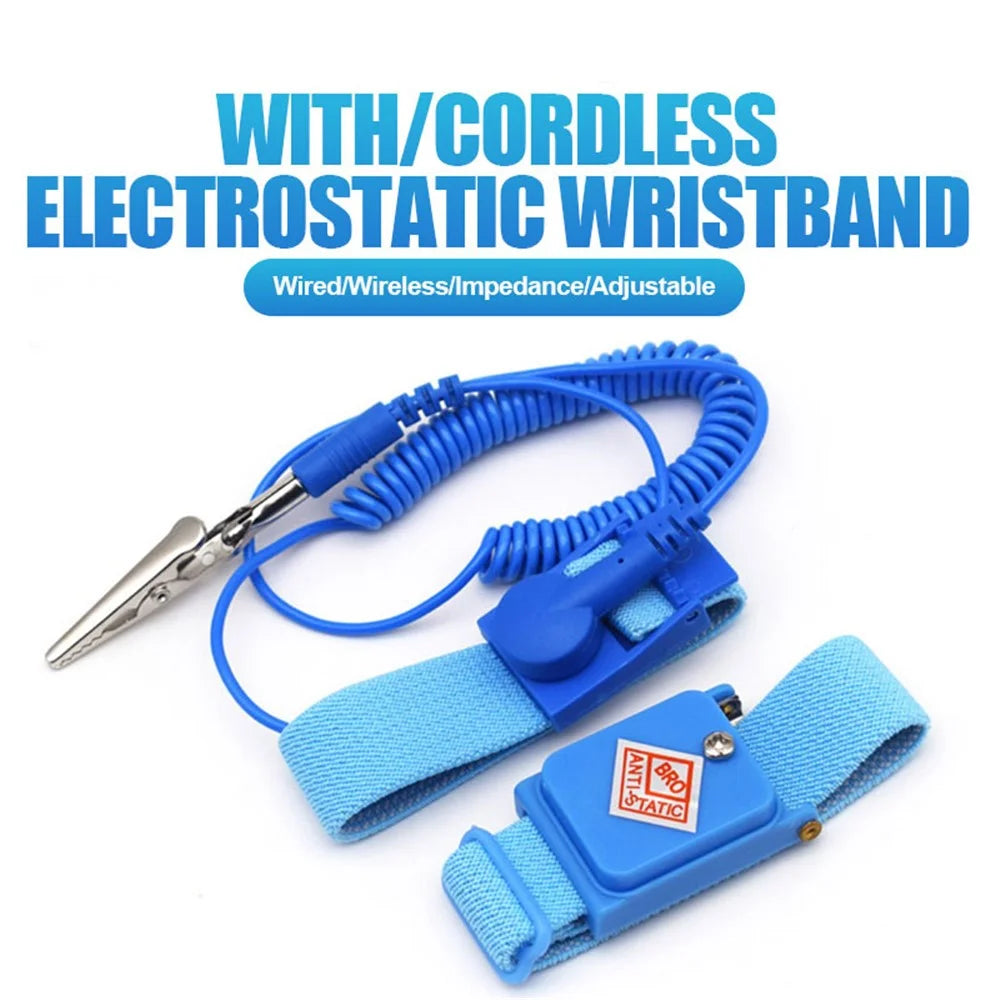 SUNSHINE 1.6m Wired Adjustable Anti-Static Bracelet Stretchable Wrist Band with Ground Wire for Electronics Repair - 4
