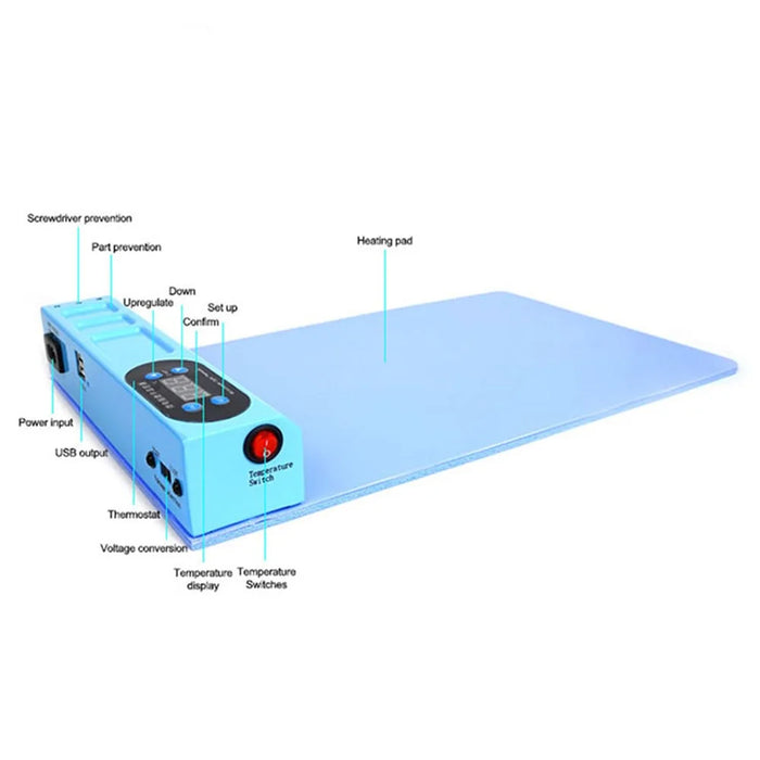 SUNSHINE S-918E 110V/220V Blue LCD Heating Stage Pad Screen Separator LCD Screen Repair Kits Separating Tool - EU Plug - 5