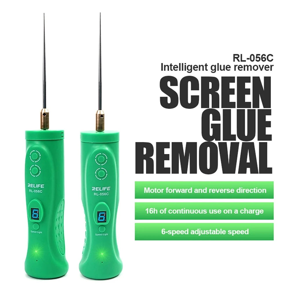 RELIFE RL-056C Electric Glue Remover for Mobile Phone Touch Screen Smart Repair Handle Tool Anti-Skid Glue Removal Machine with 6 Gear Adjustable/LED Light - 2
