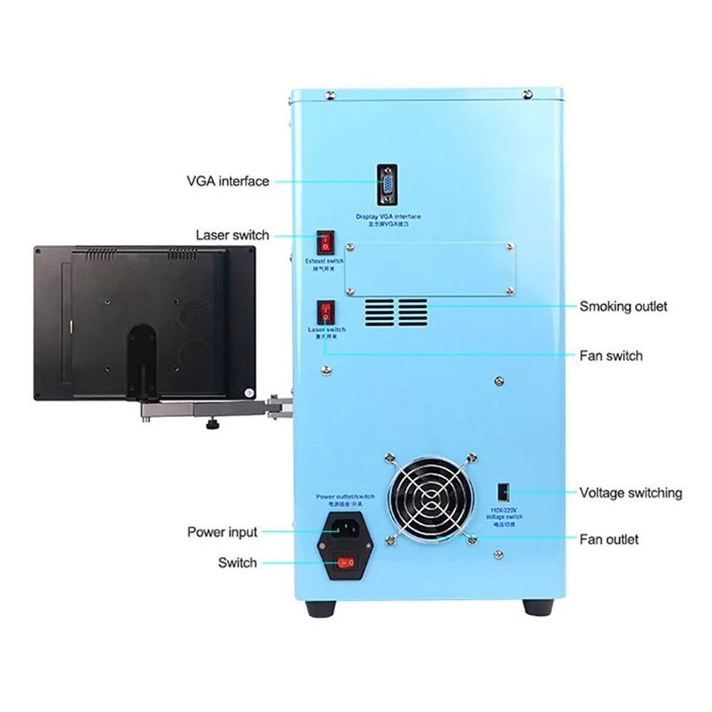SUNSHINE SS-890B Plus Multi-functional Fiber Laser Marking Machine Mobile Phone Back Cover Remover Support Phone Wireless Control/Auto Focus - US Plug - 6