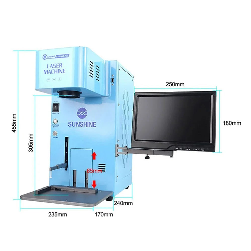 SUNSHINE SS-890B Plus Multi-functional Fiber Laser Marking Machine Mobile Phone Back Cover Remover Support Phone Wireless Control/Auto Focus - US Plug - 7