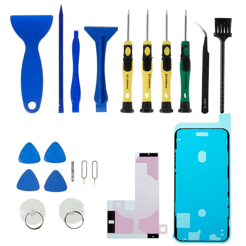 JF-8182 21 in 1 Cellphone Repair Tool Kit Precision Screwdriver Set for iPhone 11 6.1 inch Opening Pry Tools with Battery Adhesive Tape Sticker + Middle Plate Frame Waterproof Adhesive Sticker - 1