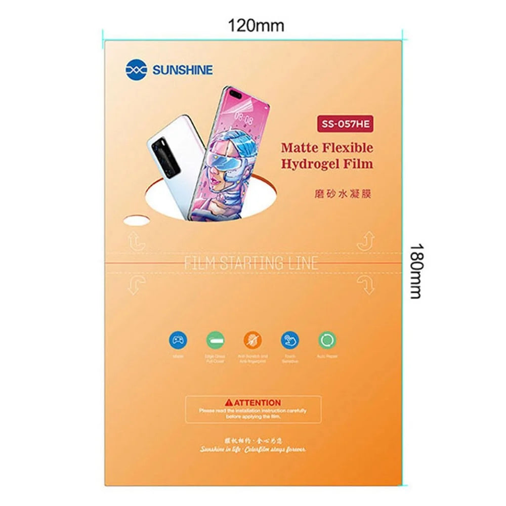 SUNSHINE SS-057HE 50Pcs/Pack Matte Surface TPH Front/Rear Hydrogel Film for SS-890 Cutting Machine - 6