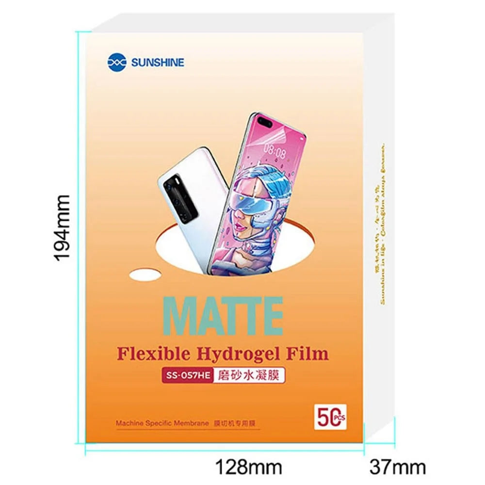 SUNSHINE SS-057HE 50Pcs/Pack Matte Surface TPH Front/Rear Hydrogel Film for SS-890 Cutting Machine - 7