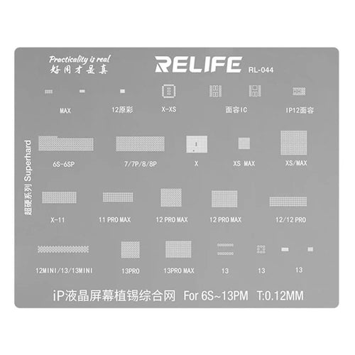 RELIFE RL-044 LCD Screen/Original Color/Face IC Planting Tin Network Mesh for iPhone 6S - 13 Pro Max - 1
