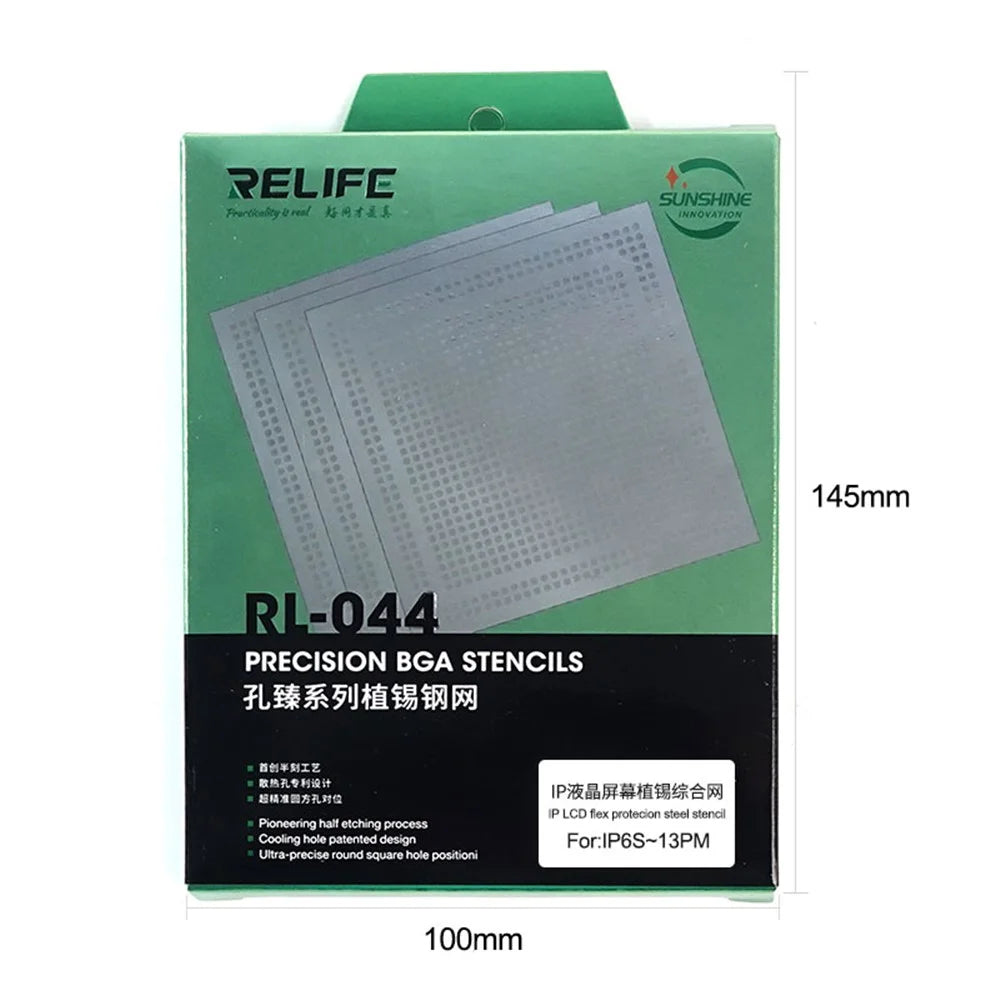 RELIFE RL-044 LCD Screen/Original Color/Face IC Planting Tin Network Mesh for iPhone 6S - 13 Pro Max - 6