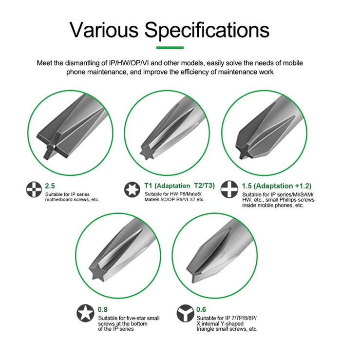RELIFE RL-728A Strong Magnetic Absorption Screwdriver Kit for Mobile Phone Repair - 3