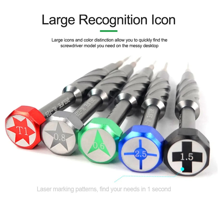 RELIFE RL-728A Strong Magnetic Absorption Screwdriver Kit for Mobile Phone Repair - 5