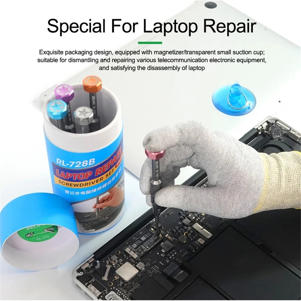 RELIFE RL-728B Magnetic-Absorbed Screwdriver Kit with Small Transparent Suction Cup for Notebook/Laptop Repair - 2