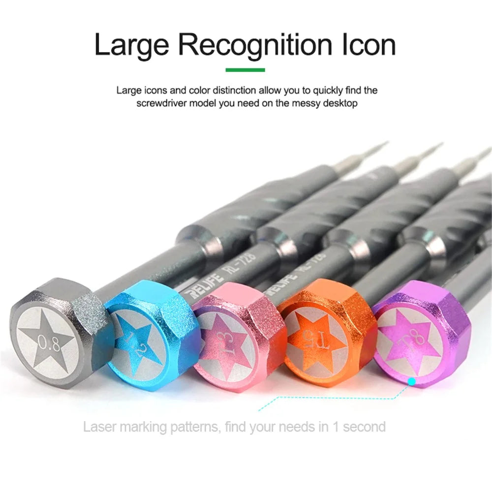 RELIFE RL-728B Magnetic-Absorbed Screwdriver Kit with Small Transparent Suction Cup for Notebook/Laptop Repair - 5