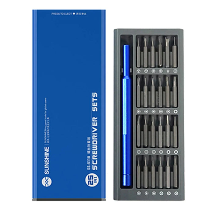 SUNSHINE SS-5118 25-in-1 High Performance Screwdriver Set with Groove Magnetic Storage Organizer Mobile Phone Screen Replace Repair Tools - 1