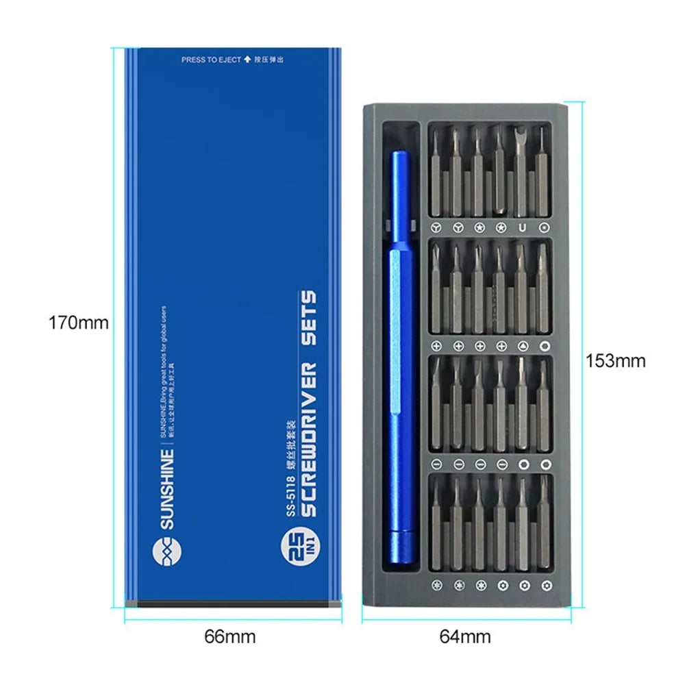 SUNSHINE SS-5118 25-in-1 High Performance Screwdriver Set with Groove Magnetic Storage Organizer Mobile Phone Screen Replace Repair Tools - 7