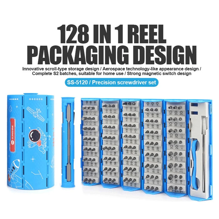 SUNSHINE SS-5120 128-in-1 Precision Screwdriver Set 120Pcs Alloy Steel Bits for Mobile Phone Home Use Repair Tools - 7