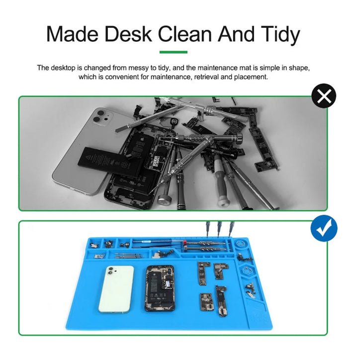 RELIFE RL-160A Insulation Silicone Soldering Repair Mat Heat Resistant Work Pad for Phone PCB Repair - 3