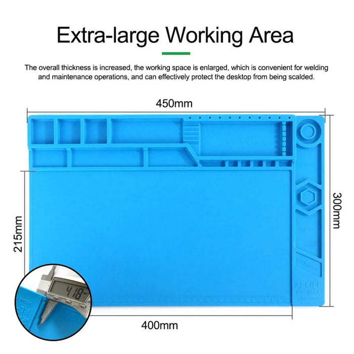 RELIFE RL-160A Insulation Silicone Soldering Repair Mat Heat Resistant Work Pad for Phone PCB Repair - 4