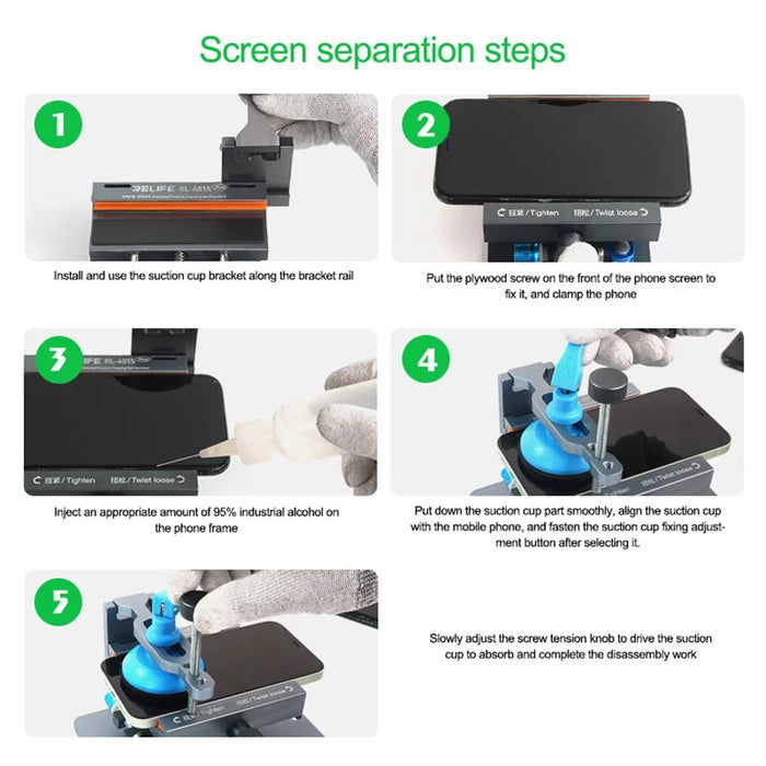RELIFE RL-601S Plus Multifunctional Dismantling Screen Fixture Mobile Phone LCD Screen Heating Free Screen Removal Back Cover Clamp - 5