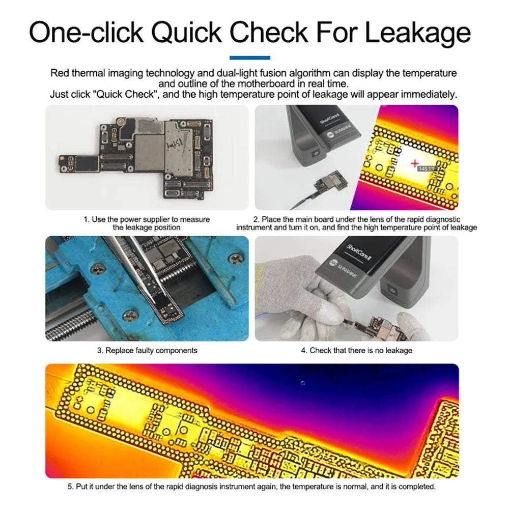 SUNSHINE PCB ShortCam II Phone Repair Test Bench Thermal Imager Camera Motherboard Fault Diagnosis Instrument - 6