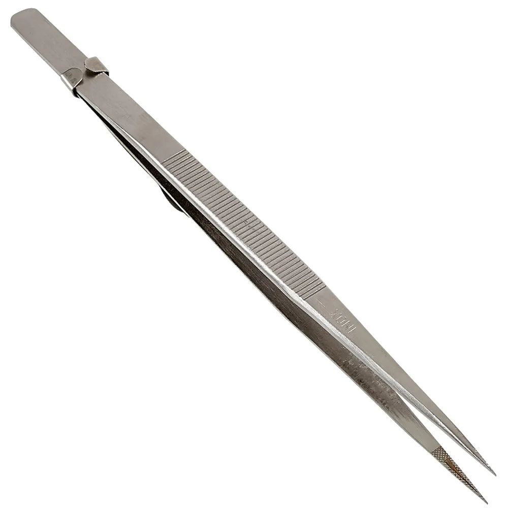 BEST BST-F1 202 Stainless Steel Tweezers Slide Buckle Design Diamond Gem Jewelry Making Craft Tool - 3