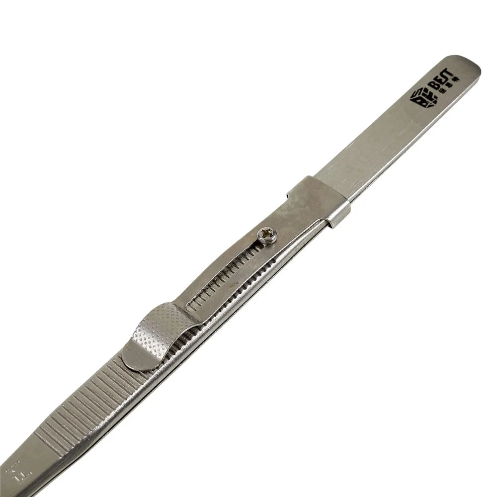BEST BST-F1 202 Stainless Steel Tweezers Slide Buckle Design Diamond Gem Jewelry Making Craft Tool - 6