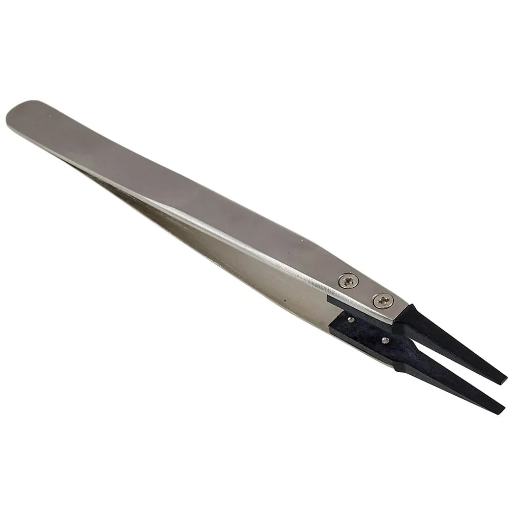 BEST BST-242 Stainless Steel Handle Anti-Static PPS Tweezers Mobile Phone Tablet Repairing Tool - 3