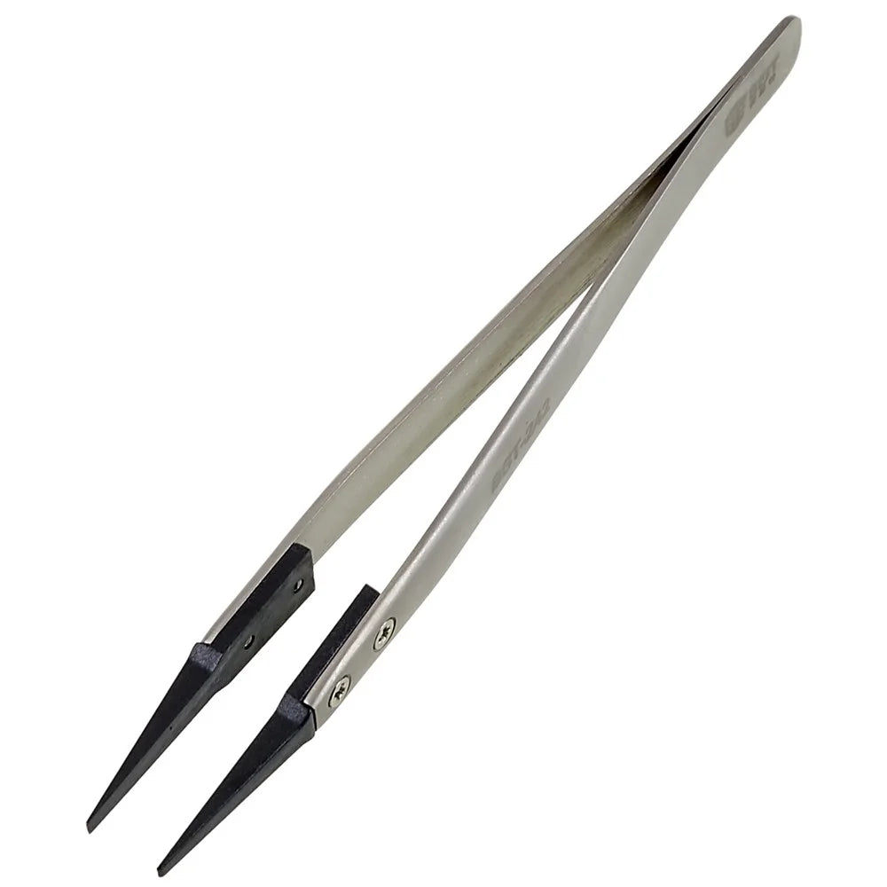 BEST BST-242 Stainless Steel Handle Anti-Static PPS Tweezers Mobile Phone Tablet Repairing Tool - 4