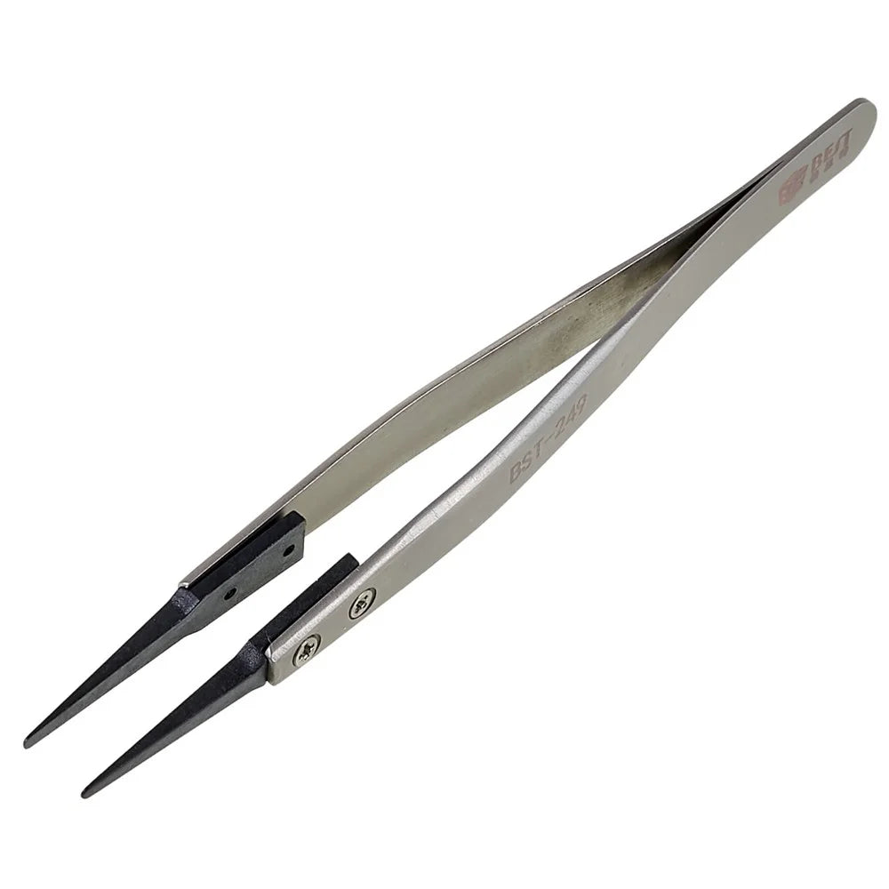 BEST BST-249 Professional Anti-Static Tweezers Mobile Phone Tablet Repairing PPS Plastic Head Tweezers - 4