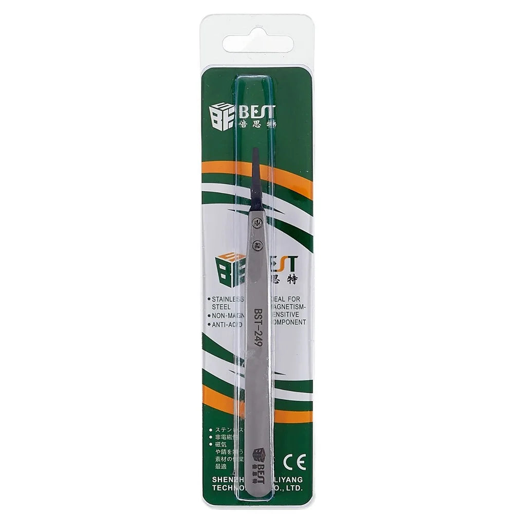 BEST BST-249 Professional Anti-Static Tweezers Mobile Phone Tablet Repairing PPS Plastic Head Tweezers - 5
