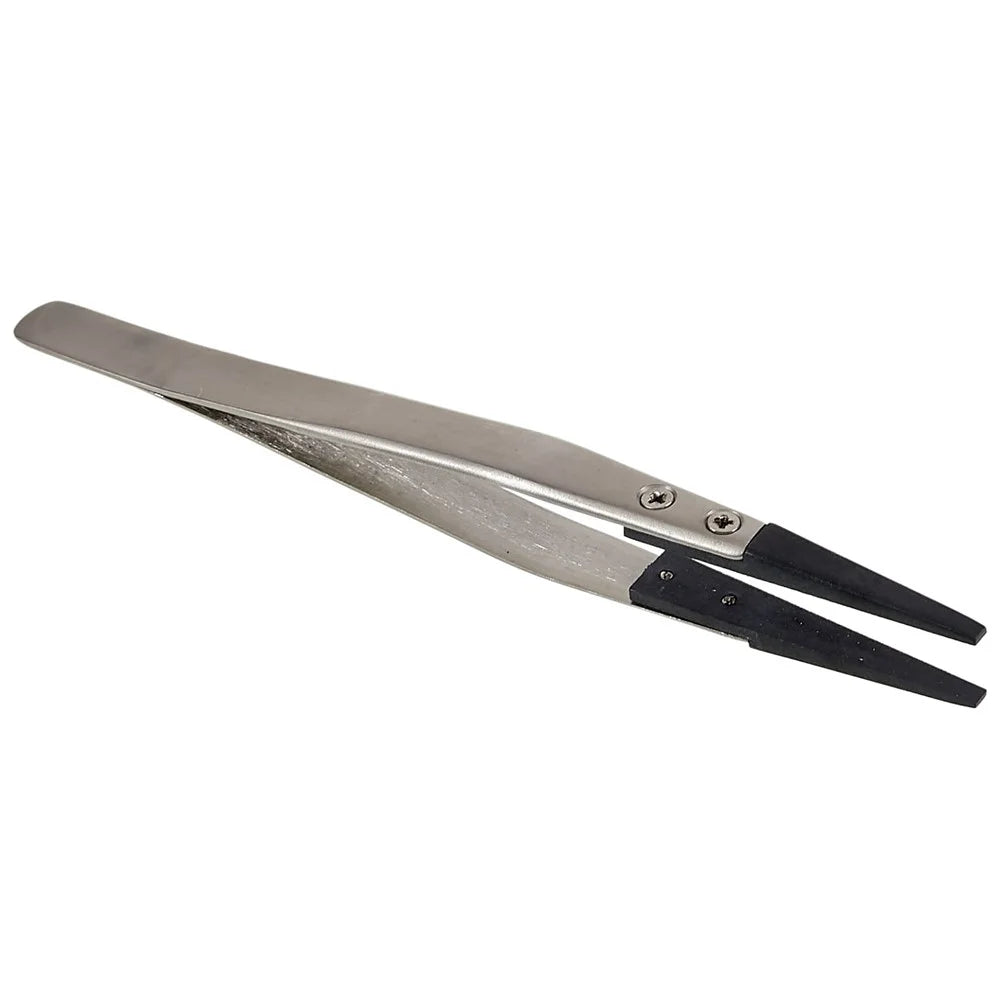 BEST BST-2A Anti-Static Tweezers PPS Coated Straight Tip Tweezers for Mobile Phone Tablets Maintenance - 3