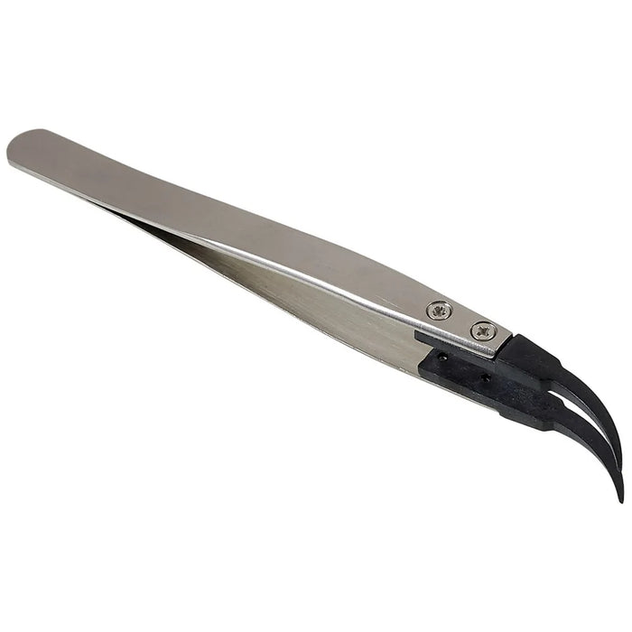 BEST BST-7A Bent Tip Tweezers Anti-Static PPS Coated Tweezers for Mobile Phone Tablets Maintenance - 3