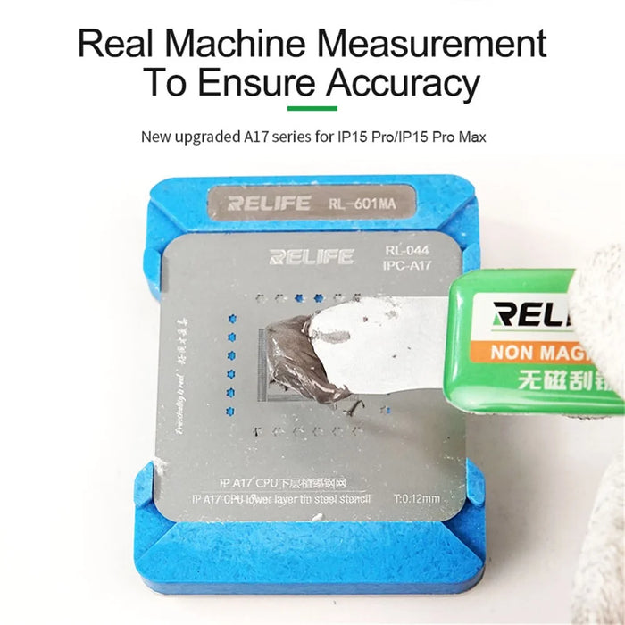RELIFE RL-601MA A8-A15 CPU Reballing Stencil Platform for iPhone 6-13 Pro Max IC Chip Planting Tin Template Fixture - 2