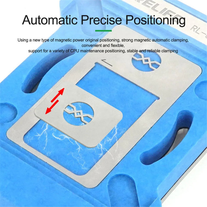 RELIFE RL-601MA A8-A15 CPU Reballing Stencil Platform for iPhone 6-13 Pro Max IC Chip Planting Tin Template Fixture - 3