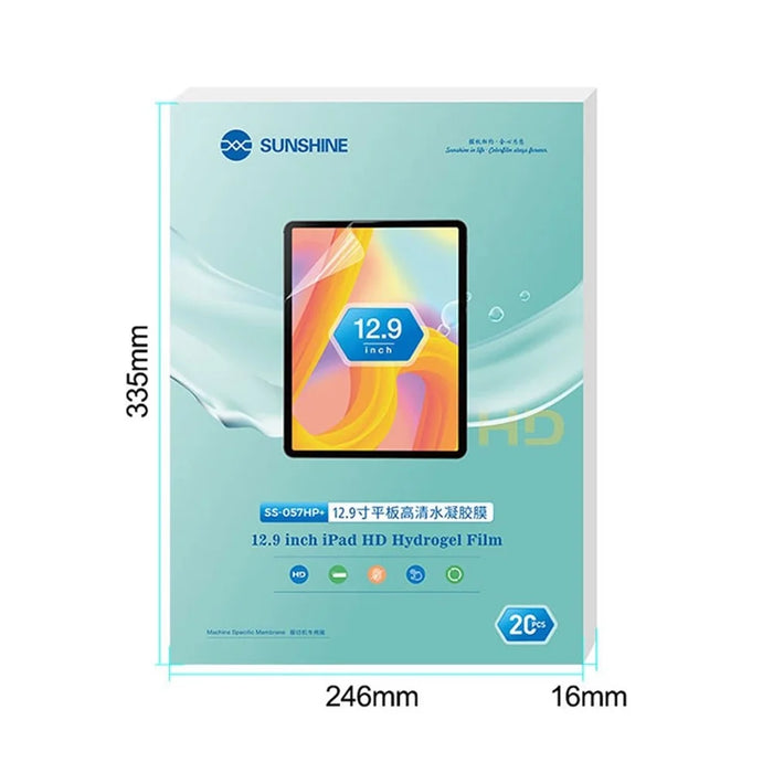 SUNSHINE SS-057HP+ 20 Sheets / Box Hydrogel Film for SS-890 Cutting Machine, Clear TPH Front / Rear Protective Film for All Models under 12.9-inch - 5