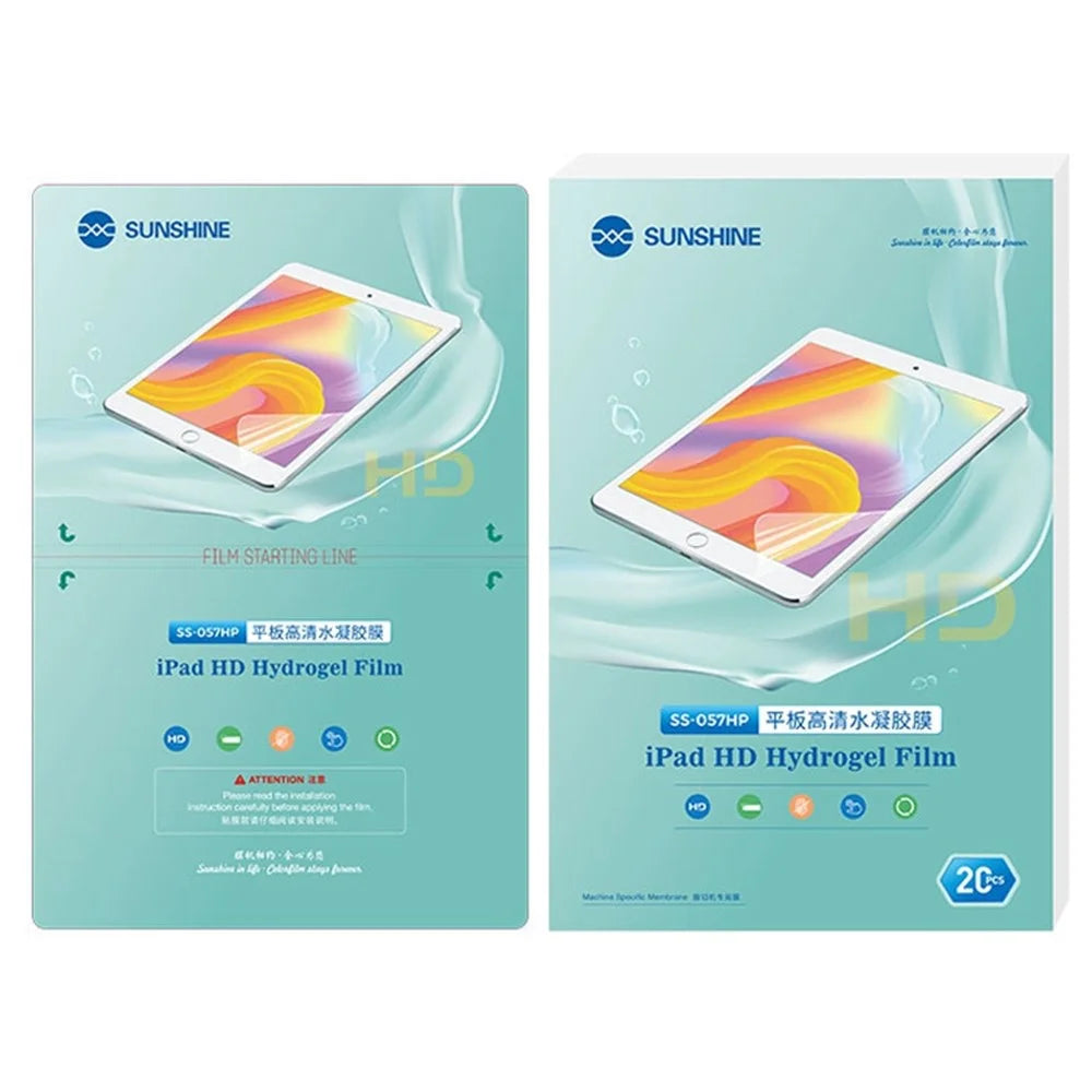 SUNSHINE SS-057HP 20 Sheets / Box Soft Hydrogel Screen Protector for SS-890 Cutting Machine, HD Clear Full Coverage TPH Front / Rear Film for All Models under 11-inch - 1