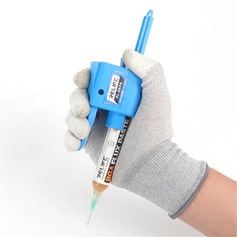RELIFE RL-062A Manual Glue Gun with 2 Different Needle Booster Handheld Glue Guns for 10CC Syringe Oil, Solder Paste - 6