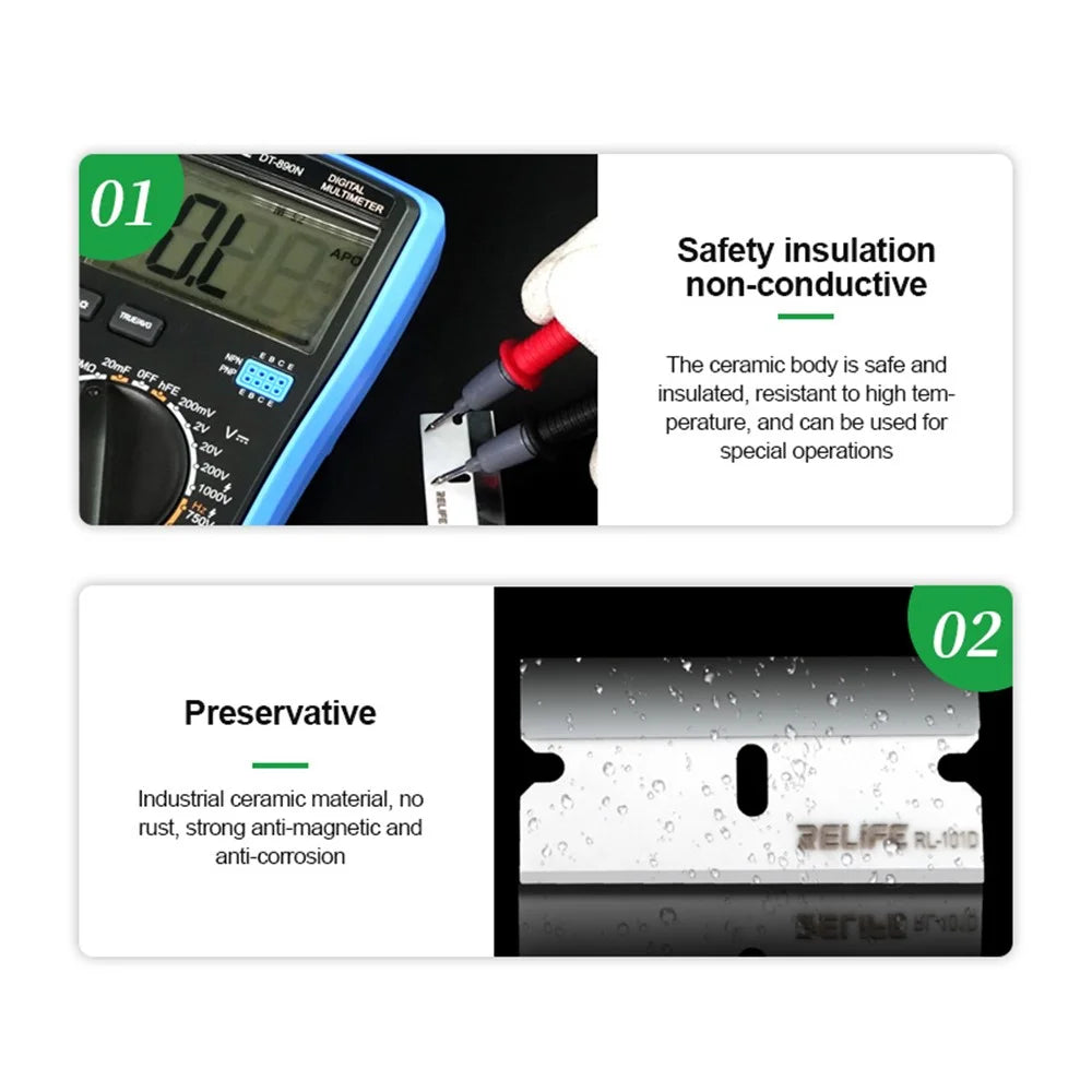 RELIFE RL-023A Preservative Screen Repair Blade High Hardness Ceramic Glue Remover for Mobile Phones - 7