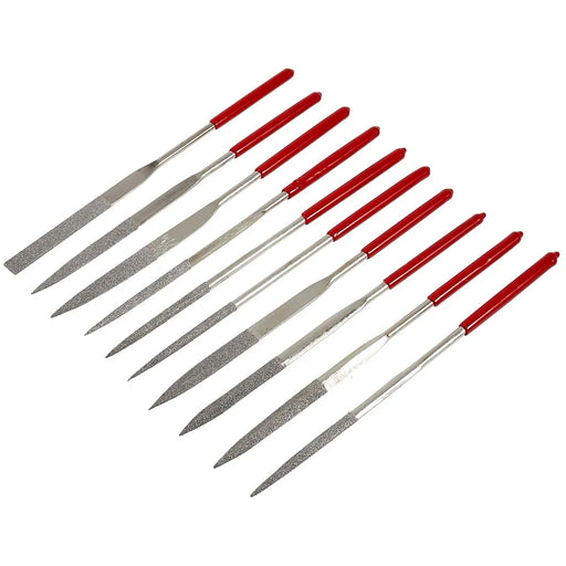 BEST 10Pcs Diamond Needle File Set Mini Hand Tools Ceramic Crafts DIY Wood Rasp File Needle Jewelry Polishing Carving Diamond File - 1