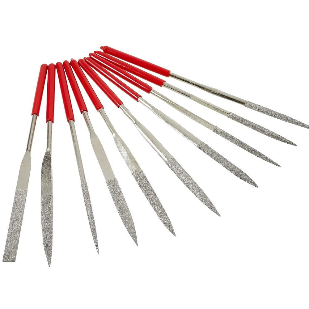 BEST 10Pcs Diamond Needle File Set Mini Hand Tools Ceramic Crafts DIY Wood Rasp File Needle Jewelry Polishing Carving Diamond File - 4