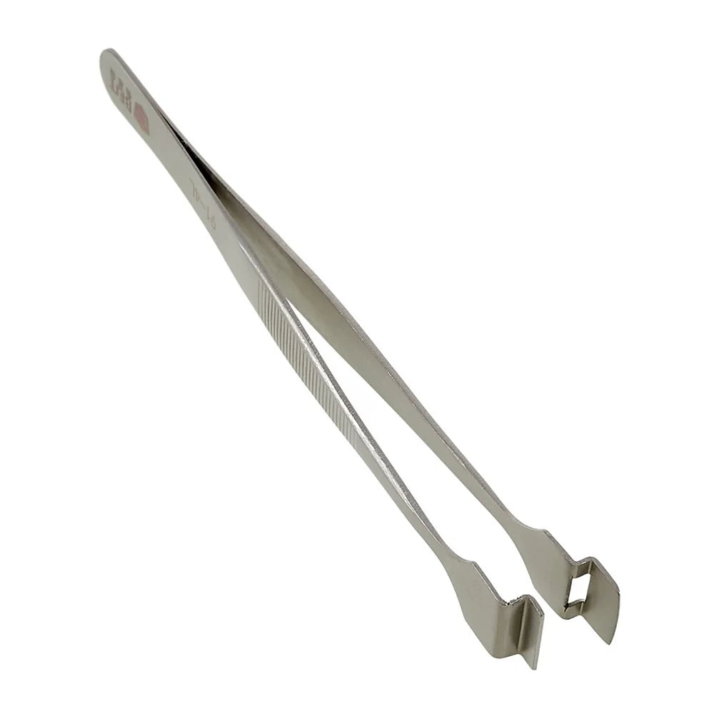BEST BST-91-4L Stainless Steel Crystal Wafer Tweezers L-shaped Anti-slip Clips Tools for Mobile Repair - 4